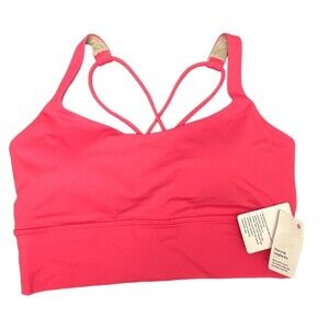 Lululemon Womens Free To Be Longline Sports Bra Lipgloss Pink LIPG Sz 4 New